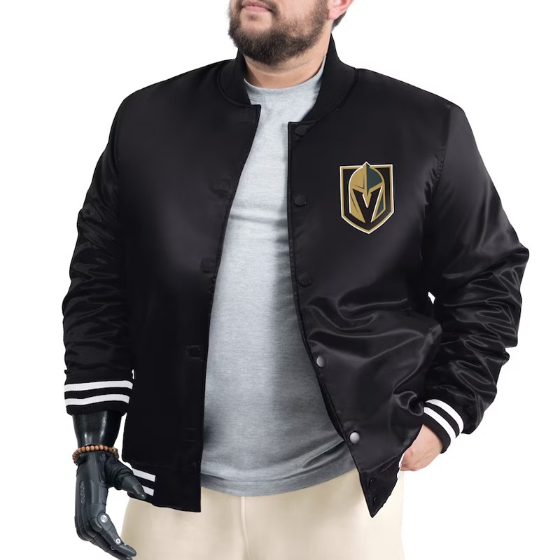 Vegas Golden Knights Adaptive Bold Logo Varsity Satin Jacket