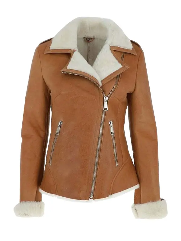 Women's Brown Fur Shearling Jacket