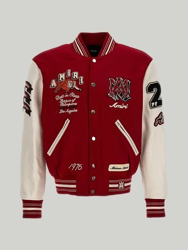 AMIRI Red Letterman Varsity Jacket