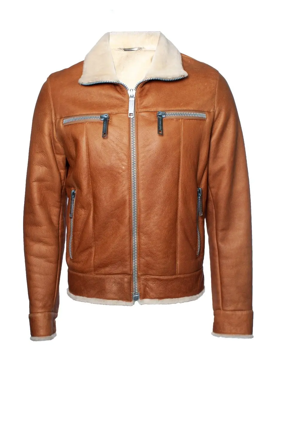 Bold Horizon Brown Leather Shearling Jacket
