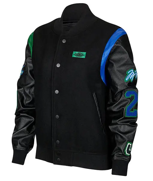 Air Jordan X Aleali May Black Varsity Jacket