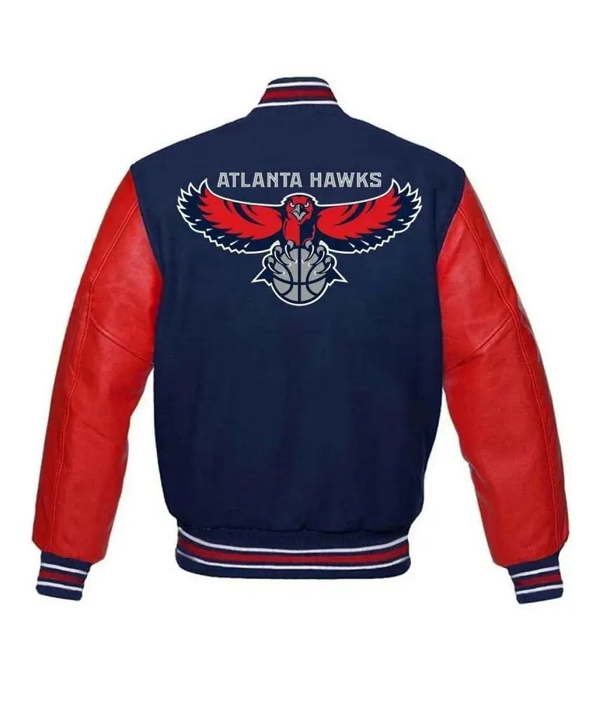 Atlanta Hawks Red And Blue Varsity Jacket