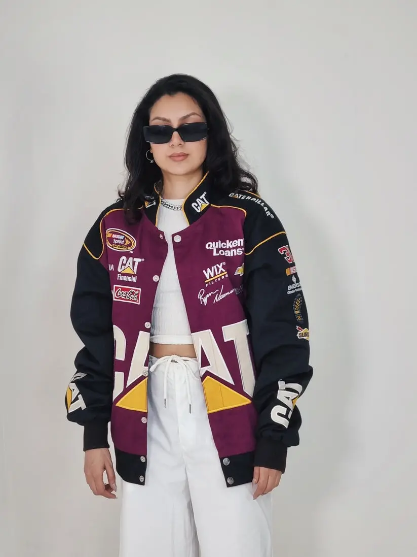 Ignite Your Style with the Vintage CAT Racer Jacket - Classic Racing Vibes for Modern Fashion Enthusiasts