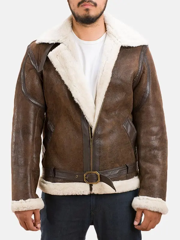 B-3 RAF Bomber Fur Leather Jacket