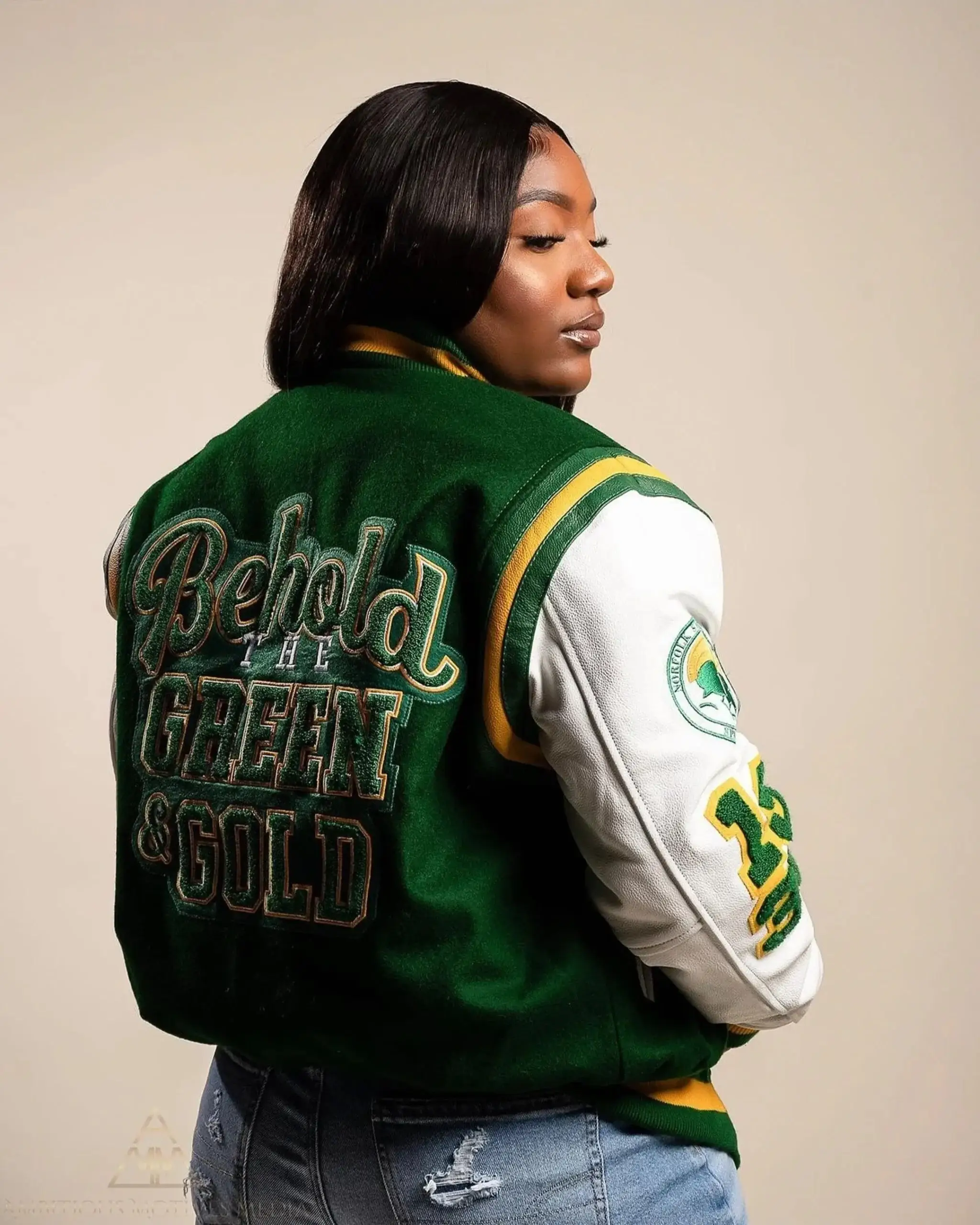 Norfolk State University Motto 2.0 Green Varsity Jacket