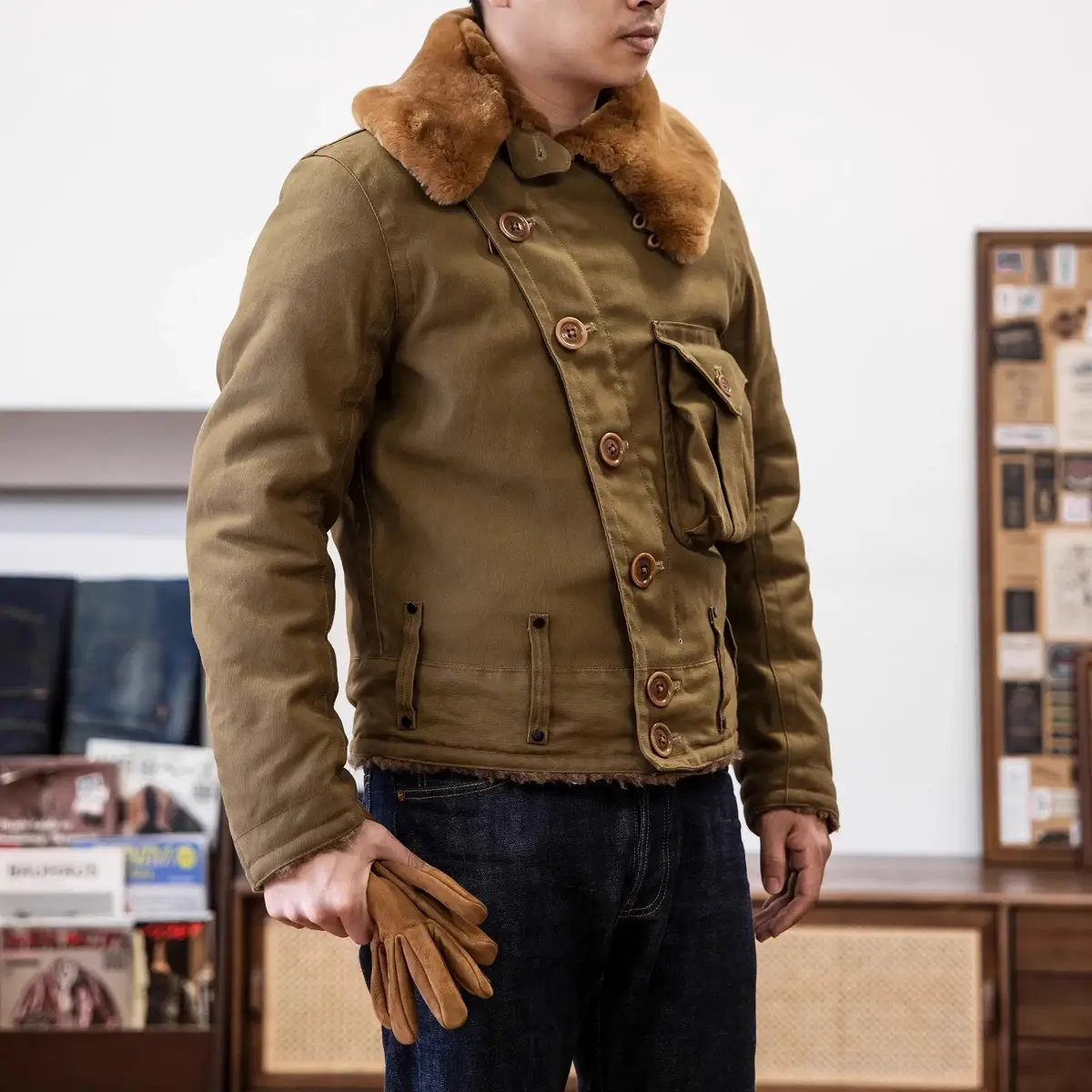 Red-Tornado-Taildragger-Winter- TURBOSUN Men's Winter Moto & Biker Jacket - JacketsByT