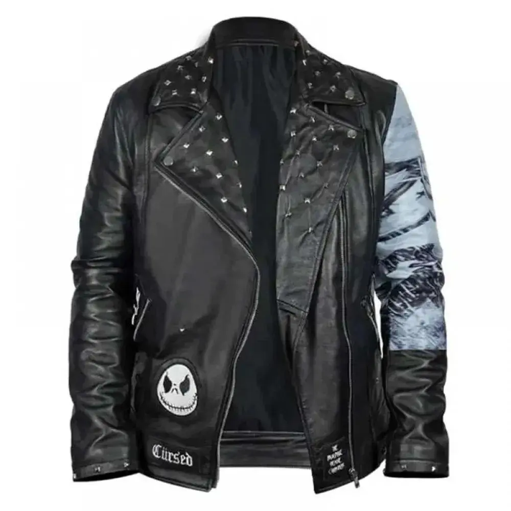 The Nightmare Before Christmas Studded Black Leather Jacket