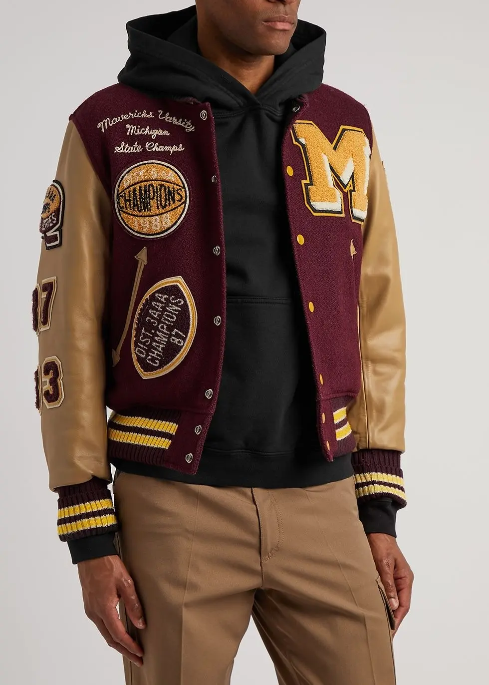 Whitesville Burgundy Wool Varsity Jacket