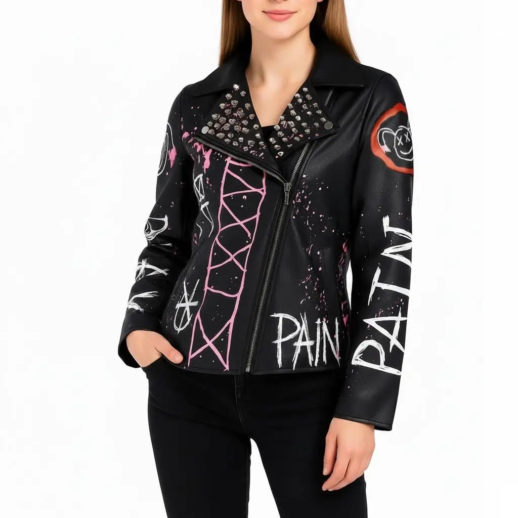 Alexa Bliss Friends 4 Ever Black Leather Jacket