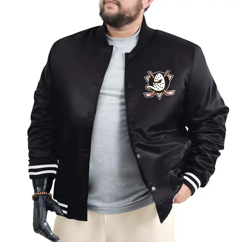 Anaheim Ducks Adaptive Bold Logo Varsity Satin Jacket