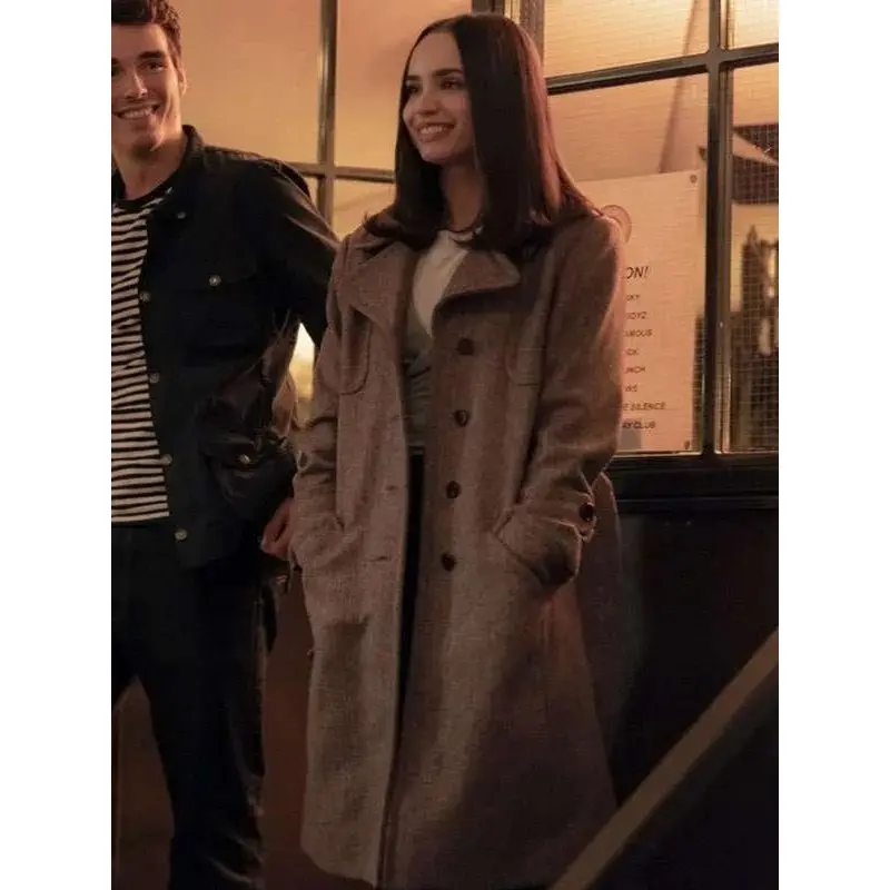 Sofia Carson My Oxford Year Gray Coat
