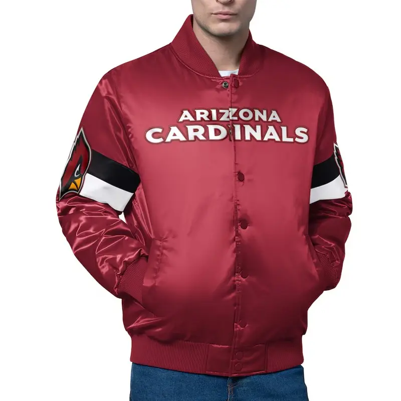 Arizona Cardinals Triple Option Varsity Satin Jacket