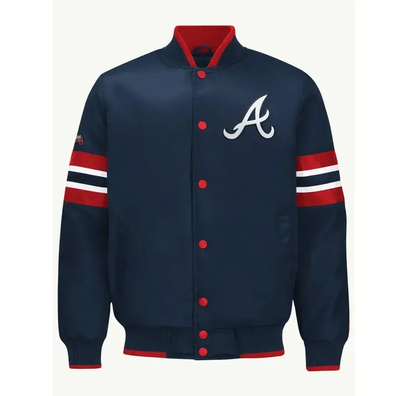 Atlanta Braves Scout I Navy Satin Jacket