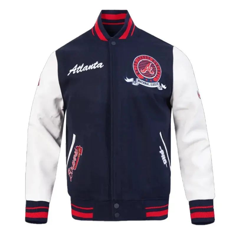 Atlanta Braves Team Badge Classic Rib Varsity Jacket