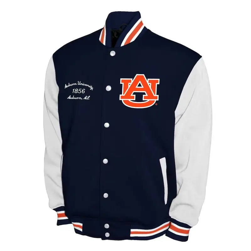 Auburn Tigers Fleece Navy and White Varsity Jacket