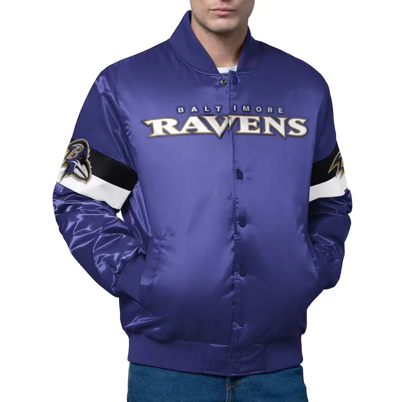 Baltimore Ravens Triple Option Varsity Satin Jacket