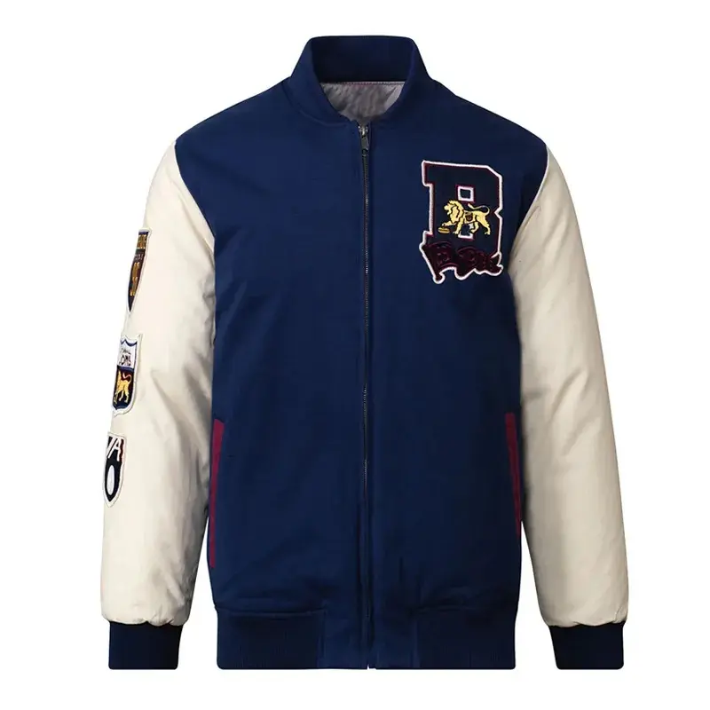 Brisbane Lions Collegiate Navy and White Varsity Jacket