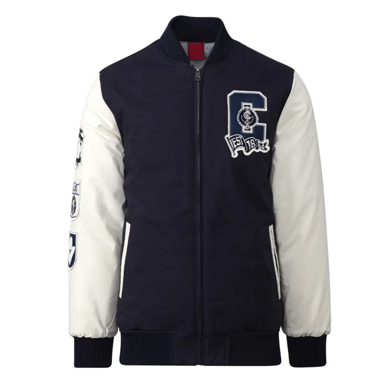 Carlton Blues Collegiate Navy and White Varsity Jacket