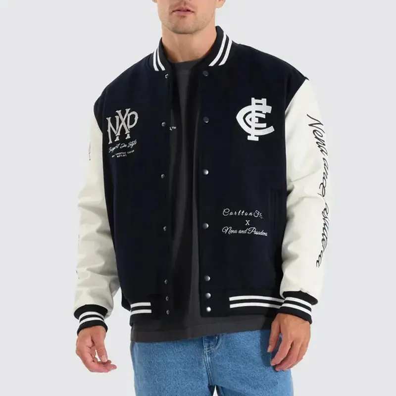 Carlton Blues Varsity Navy and White Jacket