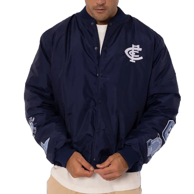 Carlton Blues Patch Navy Bomber Jacket