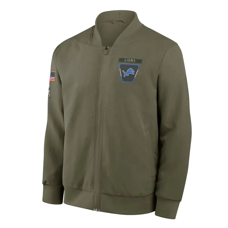 Detroit Lions Sideline Bomber Full-Zip Green Jacket
