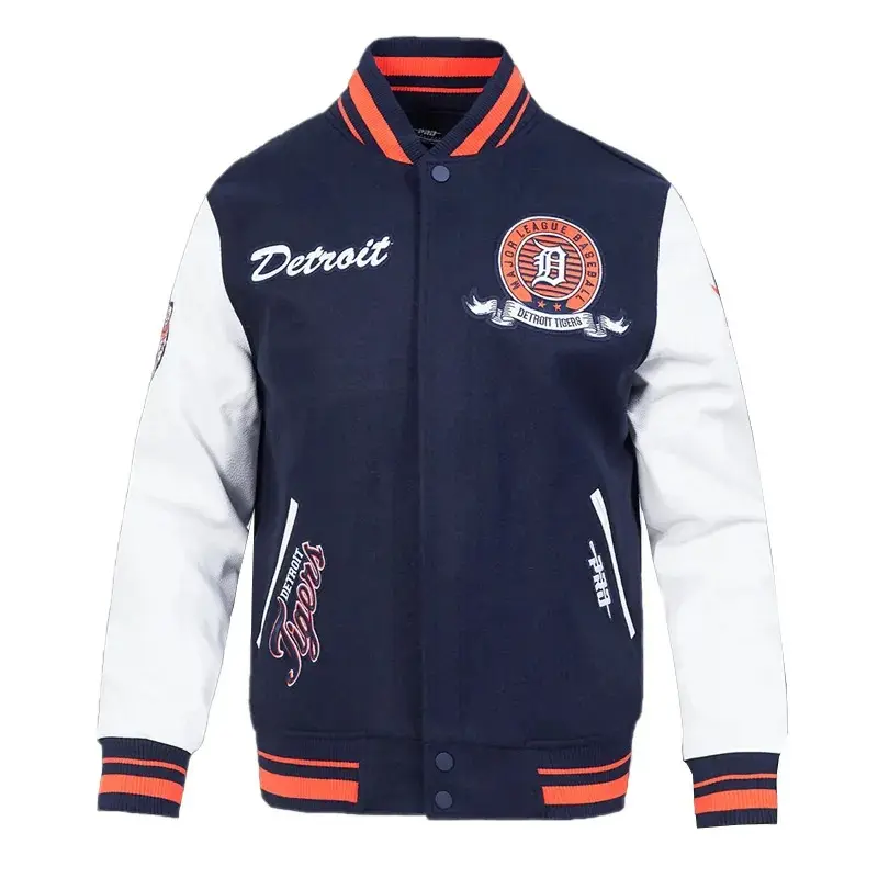 Detroit Tigers Team Badge Classic Rib Varsity Jacket