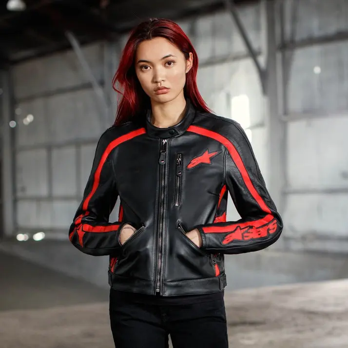 Women's Black Dyno Black Leather Jacket