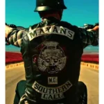 Channel your inner Angel Reyes with this authentic Mayans M.C. black leather vest. Crafted from premium, high-quality leather, this vest is a durable and stylish addition to any wardrobe.
1 Featuring a classic biker-style design, it's perfect for adding a touch of rebellious edge to your outfit