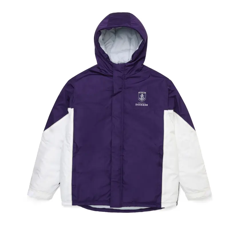 Fremantle Dockers Stadium Purple and White Hooded Jacket