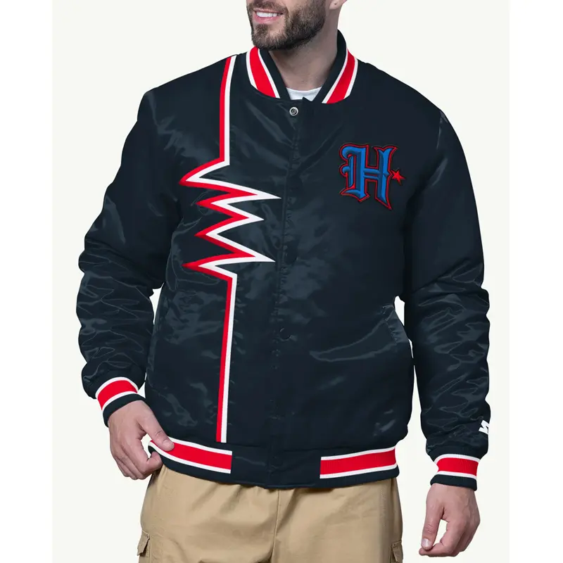 Shock Wave Houston Texans Navy Satin Jacket