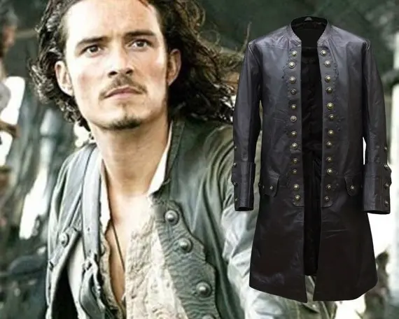 Pirates of The Caribbean 5 Will Turner Black Leather Coat
