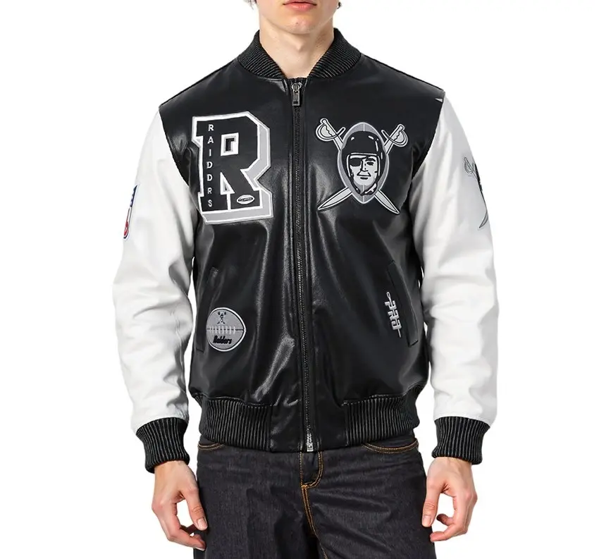 Las Vegas Raiders Best Of Men’s Leather Varsity Jacket