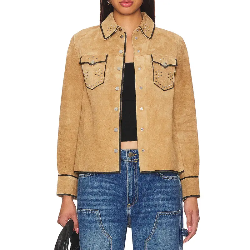 Victoria Moroles Martina Castro Brown Suede Leather Jacket
