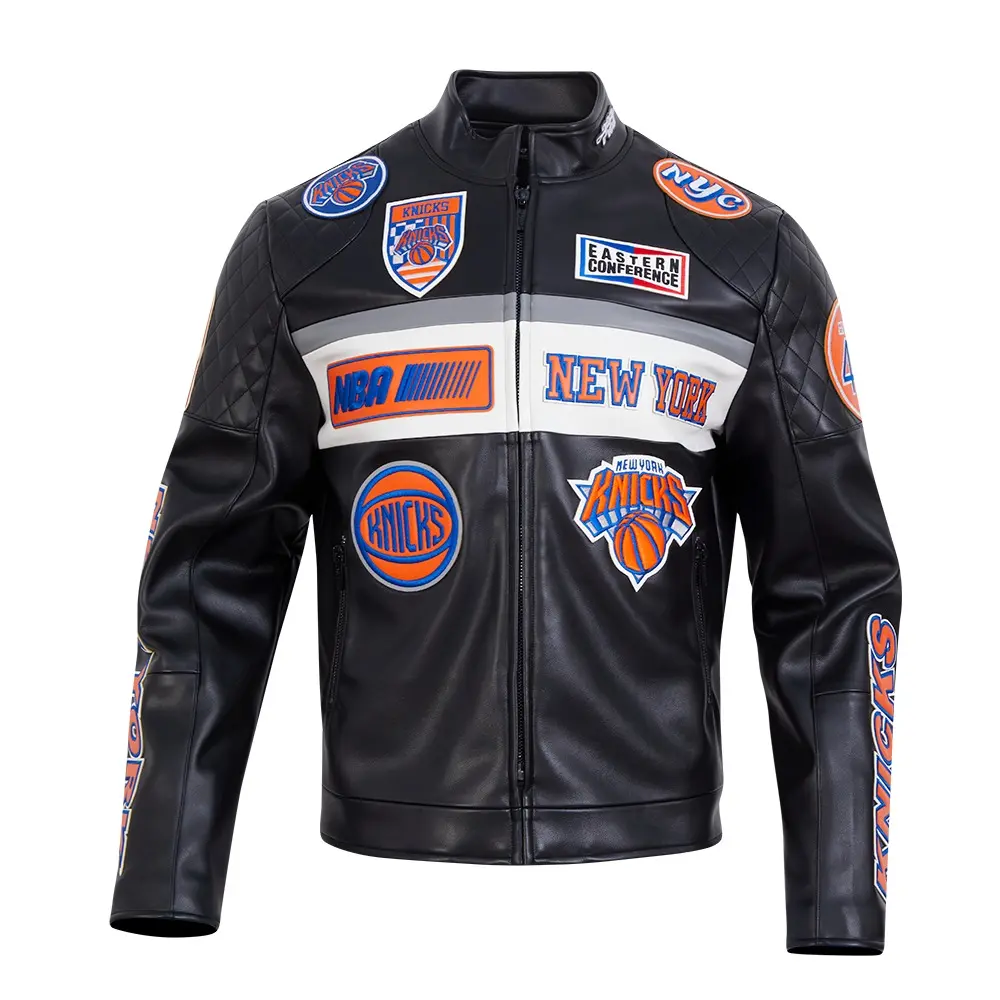 New York Knicks Men's Moto Black Jacket