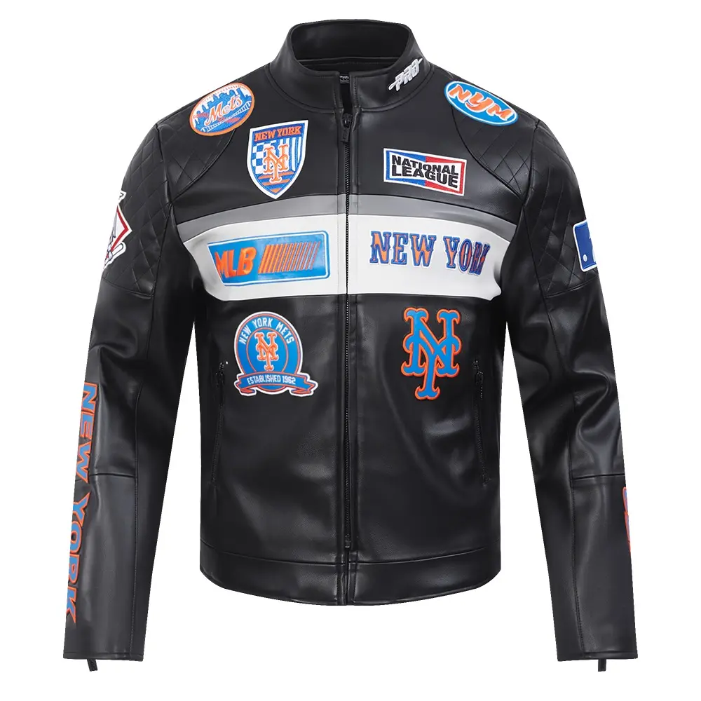 New York Mets Men's Moto Jacket