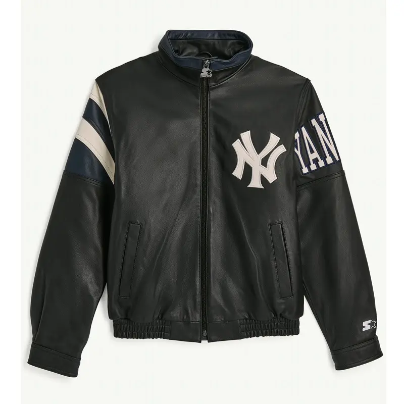 NY Yankees Retro Full Zip Leather Jacket