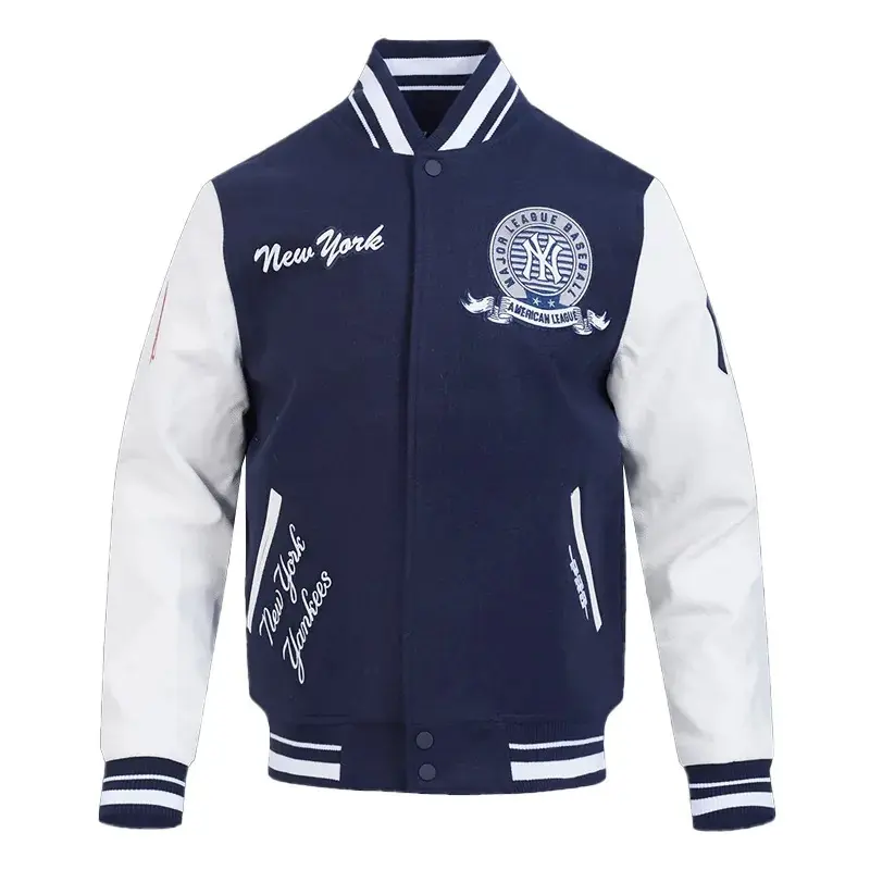 NY Yankees Team Badge Classic Rib Varsity Jacket