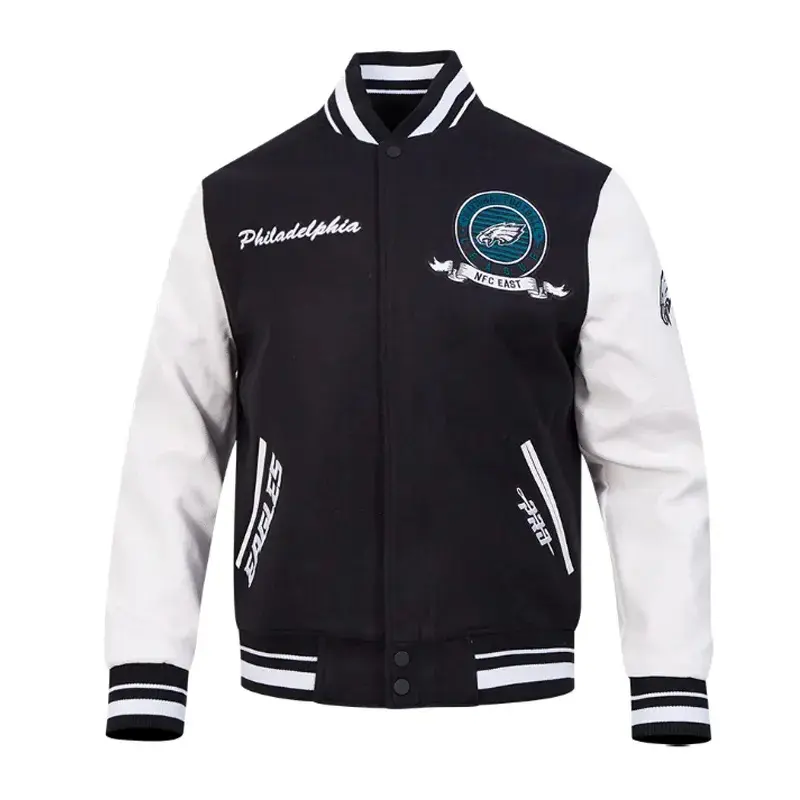 Philadelphia Eagles Team Badge Classic Rib Varsity Jacket