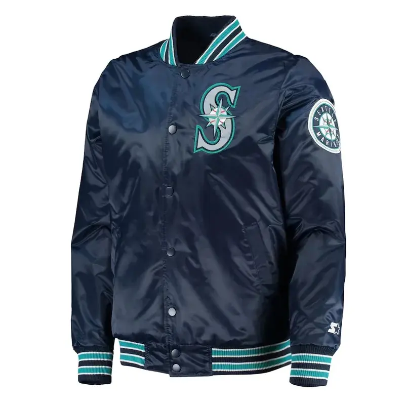 Seattle Mariners Diamond Navy Satin Jacket – Unisex