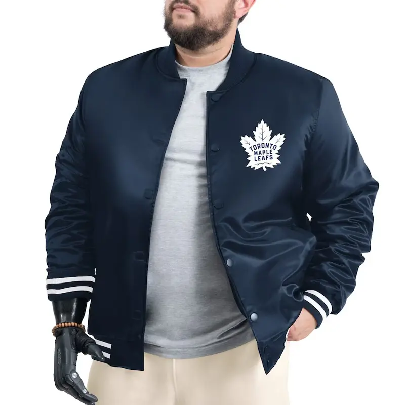Toronto Maple Adaptive Bold Logo Varsity Satin Jacket